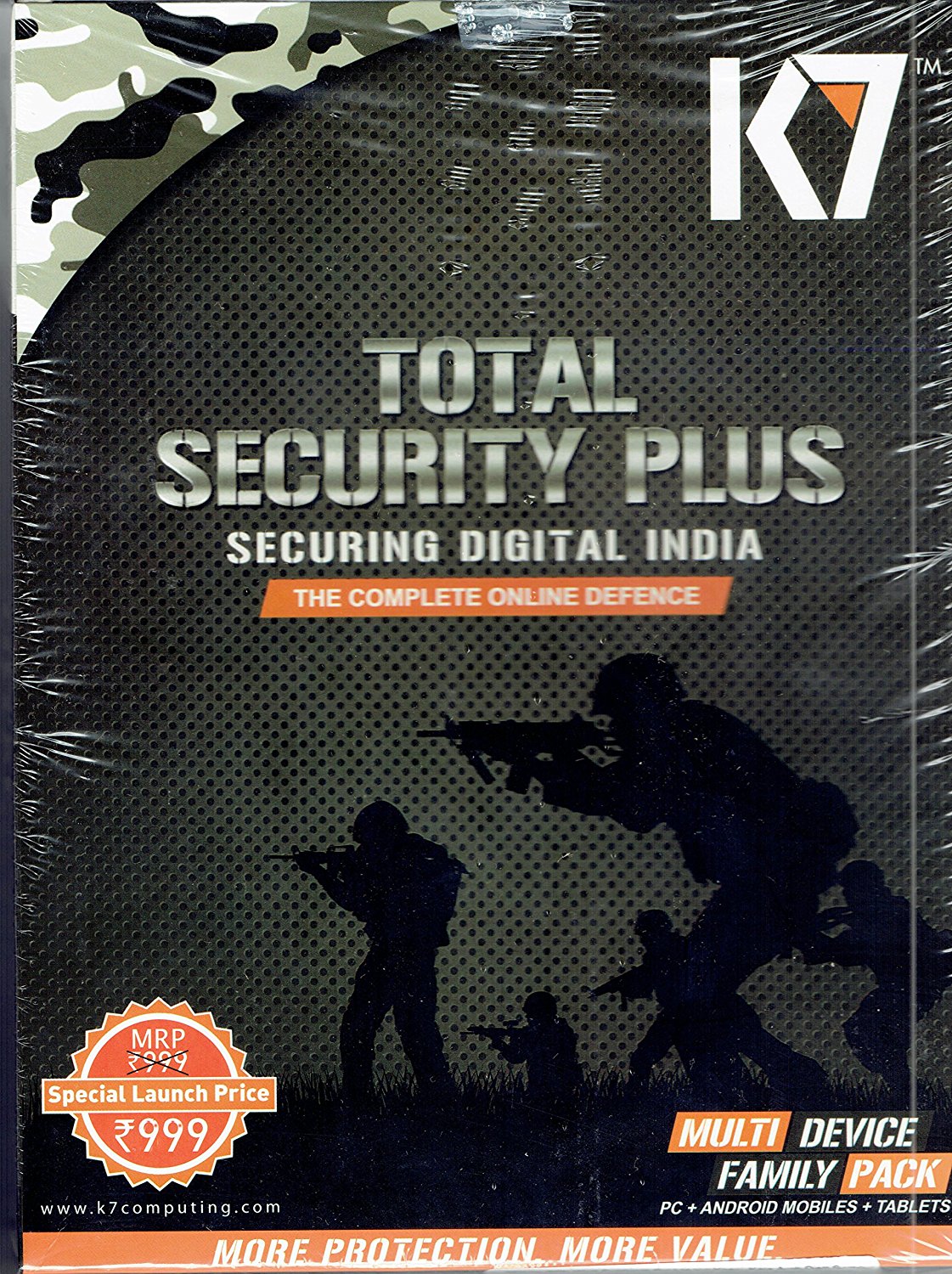 K7 Total Security Plus Family Pack Multi Device PC+Android Mobile+Tablets 1 Year Full Virus Protection.