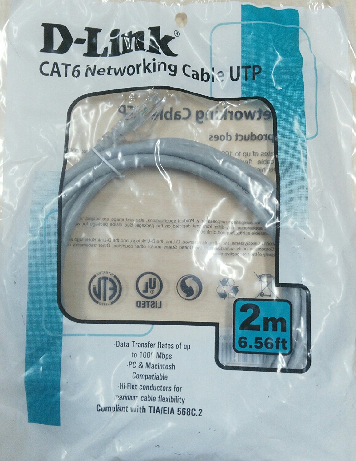 Patch cord cat 6 2 mtr