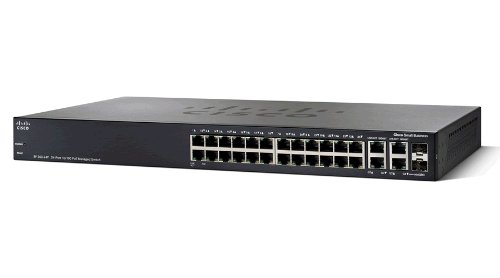 Cisco SF300-24P 24-port 10/100 PoE Managed Switch with Gigabit Uplinks (SRW224G4P-K9-NA)