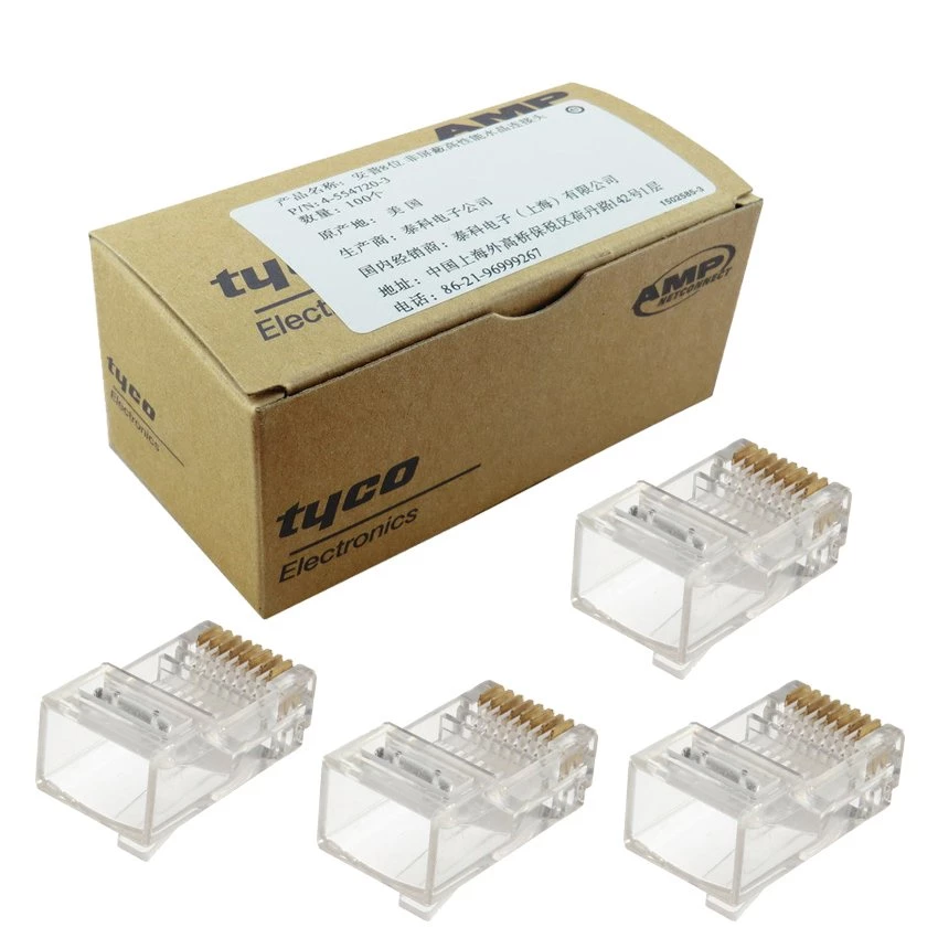 Cat6 RJ45 ends, CableCreation 100-PACK Cat6 Connector, Cat6a / Cat5e RJ45 Connector, Ethernet Cable Crimp Connectors UTP Network Plug For Solid Wire and Standard Cable, Transparent