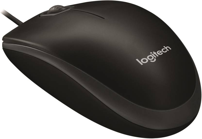 Logitech B100 Wired Optical Mouse  (USB, Black)