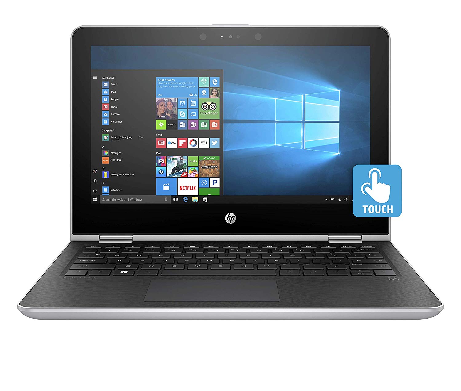 HP Pavilion x360 11-ad106tu 11.6-inch HD Laptop (8th Gen Intel i3-8130U/4GB DDR4/1TB HDD/Win10/No DVD/Intel UHD Graphics 605), Natural Silver