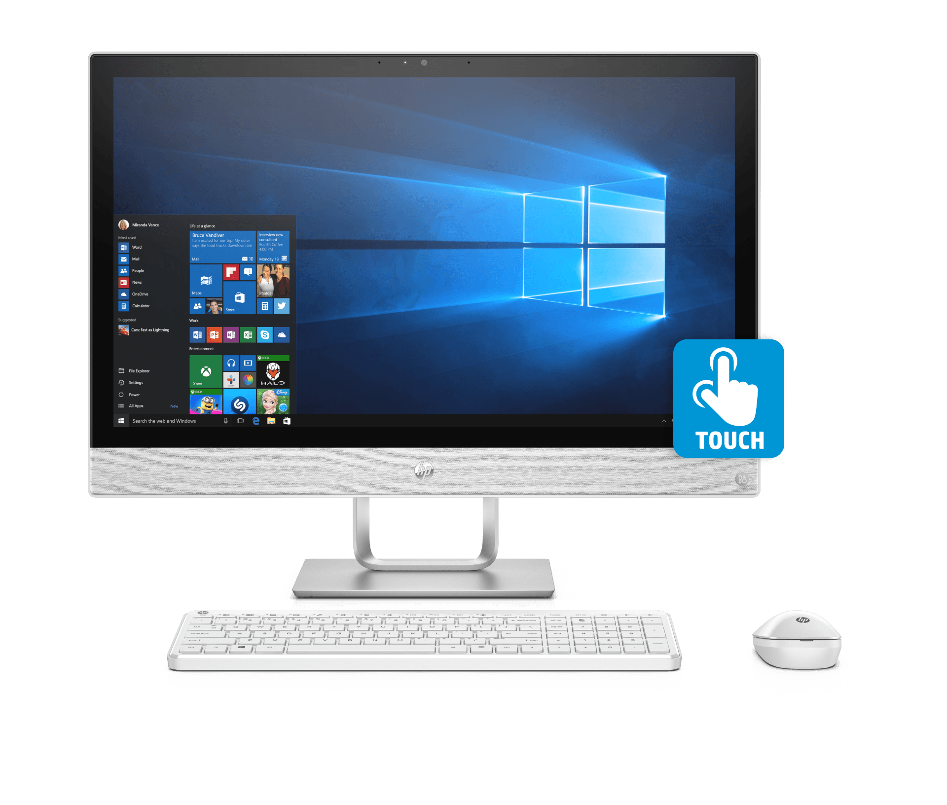 HP Pavilion All-in-One - 27-qa179in Touch i7 Hexa Core	8TH 16 GB 2TB+128GB SSD	WIN 10 WITH MS OFFICE Wireless 4 GB 3 YEAR Warranty