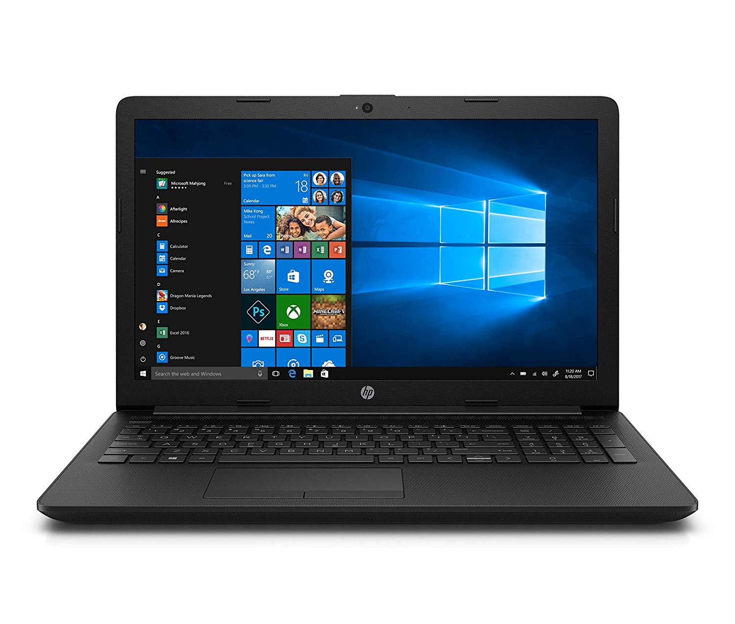 HP 15 da0447TX 15.6-inch Laptop (7th Gen Core i3-7020U/4GB/1TB/Windows 10/NVIDIA GeForce MX110 Graphics), Jet Black