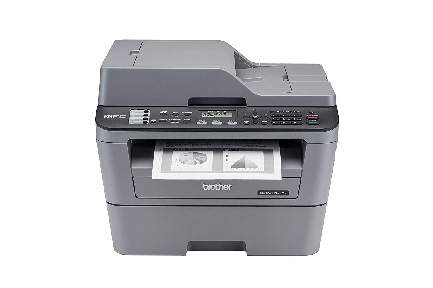 Brother Monocrom Laser Multi-Function Printer MFC-L2701D Print, Scan, Copy, Fax, 30 PPM, 32 MB Memory, 35 Sheets ADF with Duplex