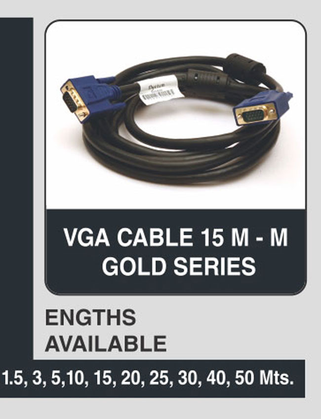 DYETON VGA CABLE 15M-M GOLD SERIES 3Mts