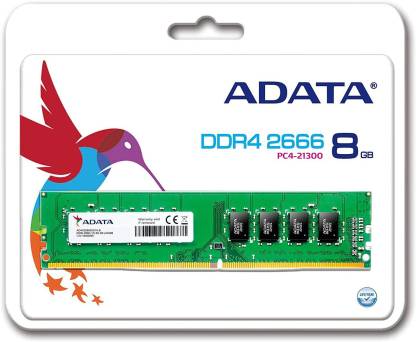 ADATA PREMIER DDR4 8 GB (Single Channel) PC RAM