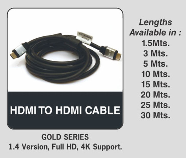 DYETON HDMI TO HDMI CABLE/ GOLD SERIES/1.4 VERSION/1.5Mts