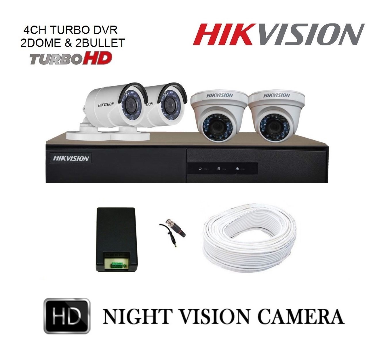 Hikvision  1 Mega Pixel HD CCTV Camera Kit