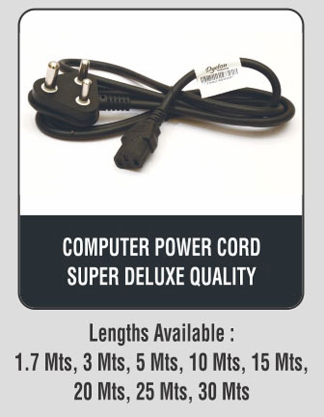DYETON Computer power cord/Super delux quality/1.7Mts